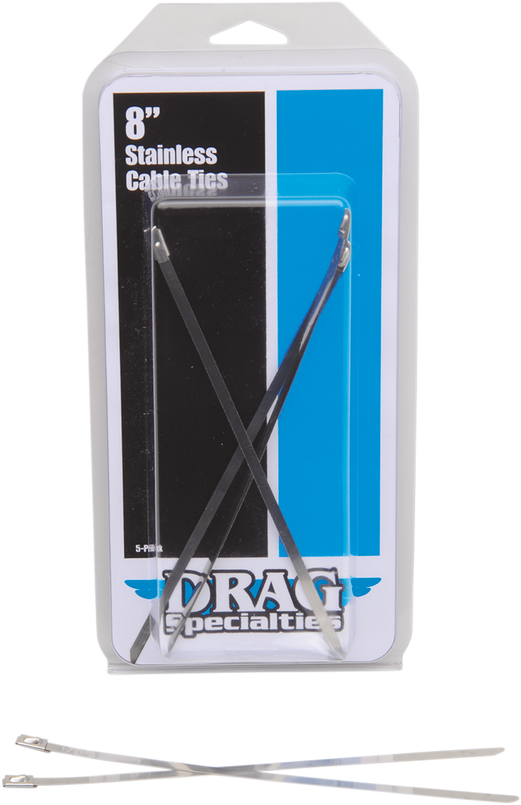 DRAG SPECIALTIES Tie Wraps - Stainless Steel - 8" - 304-0508-D