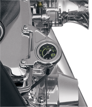 ARLEN NESS RADIUS OIL PRESSURE GAUGE, CHROME - 99-17 TWIN CAM, SHIELD LOGO - 15-658 - PartsOutlet.com.au
