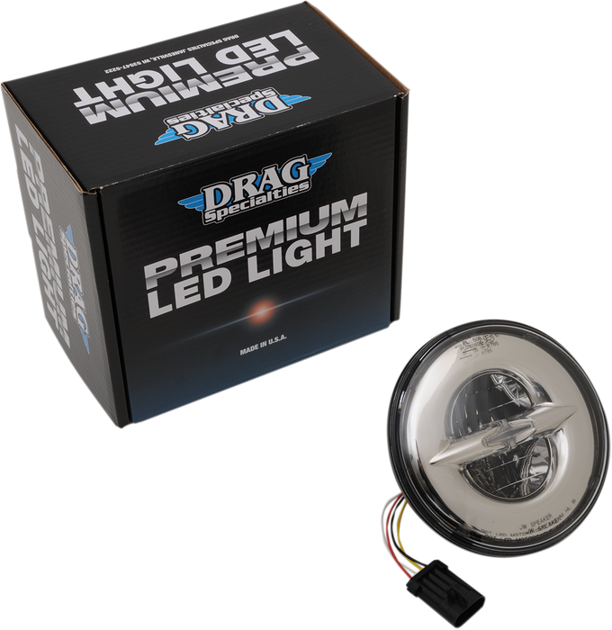 DRAG SPECIALTIES 7" Reflector-Style LED Headlamp - 14-21 Dresser - Harley-Davidson 1984-2022 - Chrome 0555854