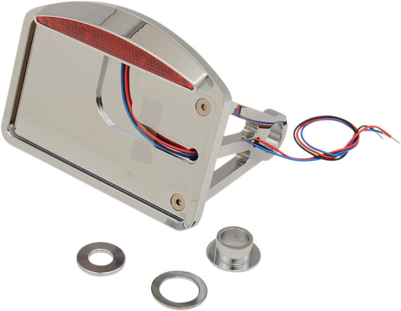 DRAG SPECIALTIES Side Mount Taillight/License Plate Mount - Flat Horizontal - Harley-Davidson 2000-2007 - Half-Moon P28-6142 - PartsOutlet.com.au