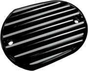 JOKER MACHINE Master Cylinder Cover - Brake - Front - Finned - BLACK / SILVER - '06-'22 XL - 10-380B - PartsOutlet.com.au