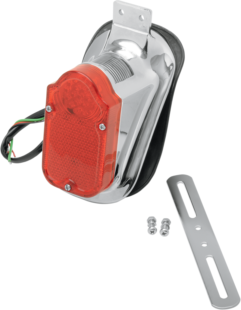 DRAG SPECIALTIES Tombstone Taillight/License Plate Mount - Top Tag - Red Lens L24-0425LED - PartsOutlet.com.au