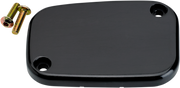 JOKER MACHINE Master Cylinder Cover - Brake - Front - Smooth - Black - '08-'23 FL - 08-004B - PartsOutlet.com.au