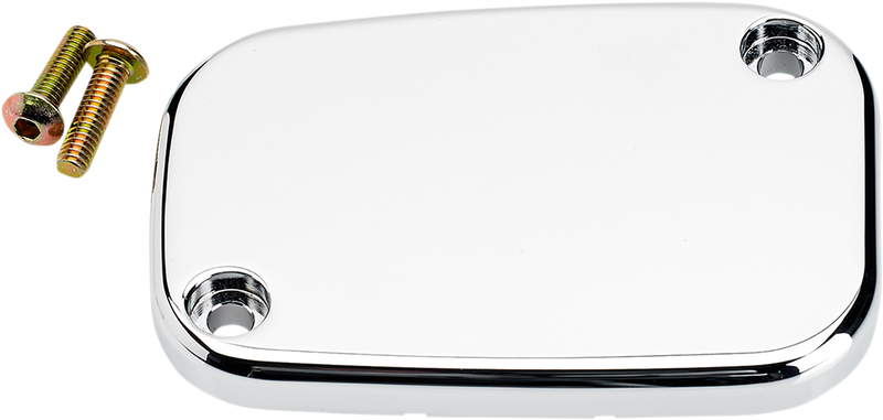 JOKER MACHINE Master Cylinder Cover - Brake - Front - Smooth - Chrome - '08-'23 FL - 08-004C - PartsOutlet.com.au