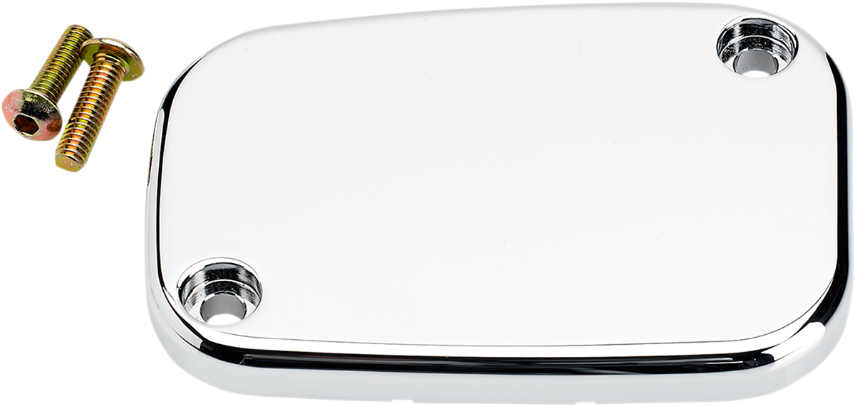 JOKER MACHINE Master Cylinder Cover - Brake - Front - Smooth - Chrome - '08-'23 FL - 08-004C - PartsOutlet.com.au