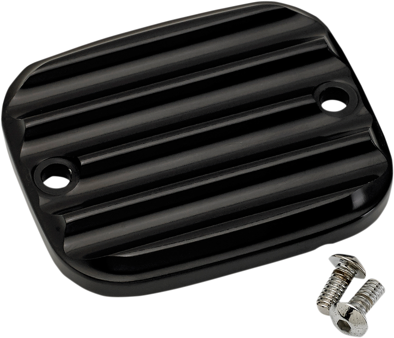 JOKER MACHINE Master Cylinder Cover - Brake - Front - Finned - Black - Harley-Davidson 1996-2009 - 951019-1 - PartsOutlet.com.au
