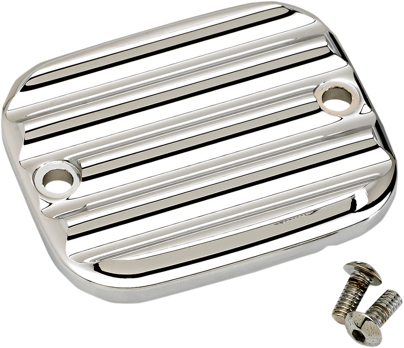JOKER MACHINE Master Cylinder Cover - Brake - Front - Finned - Chrome - Harley-Davidson 1996-2009 - 951019-3 - PartsOutlet.com.au