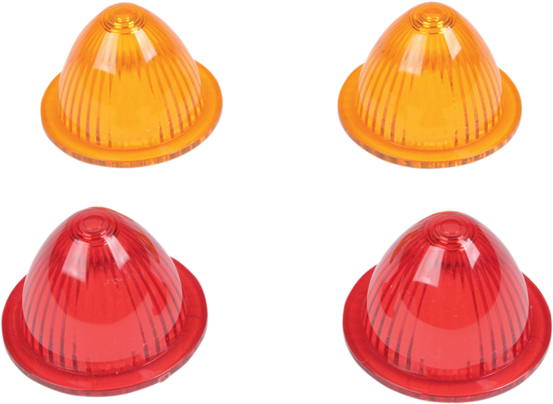 DRAG SPECIALTIES Mini Retro-Style Lens Kit - Amber/Red 20-6053SB-A/R - PartsOutlet.com.au
