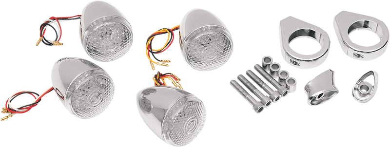 DRAG SPECIALTIES Turn Signal Kit - Clear/Red 12-0222 - PartsOutlet.com.au