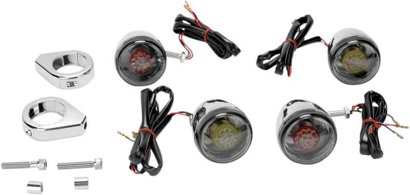 DRAG SPECIALTIES Turn Signal Kit - Red/Smoke 12-0212 - PartsOutlet.com.au