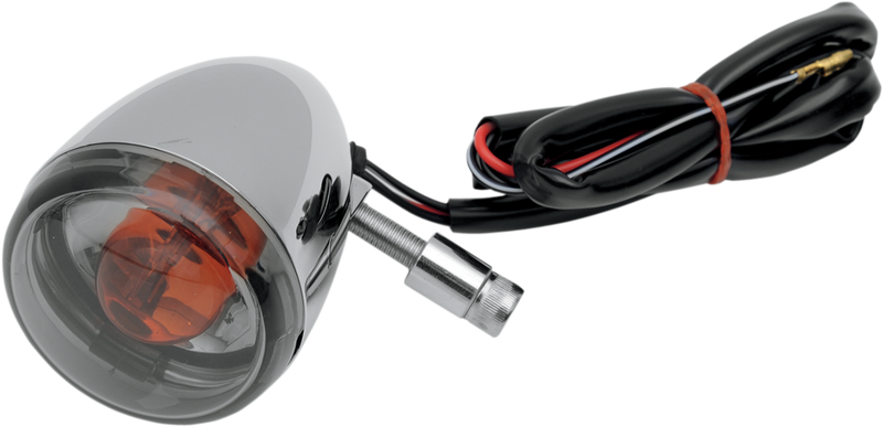 DRAG SPECIALTIES Universal Turn Signal Light - Front - Chrome with Smoke Lens L12-0232FDC/M - PartsOutlet.com.au