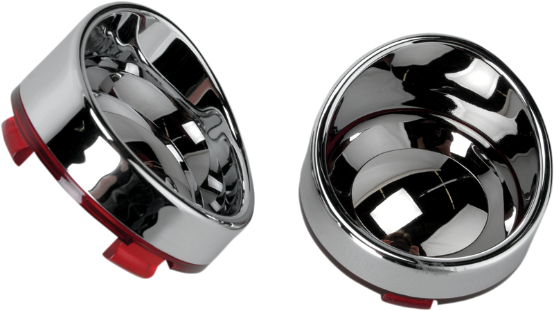 DRAG SPECIALTIES Visor-Style Bezel/Lenses - Red/Mirror L22-6828RC - PartsOutlet.com.au