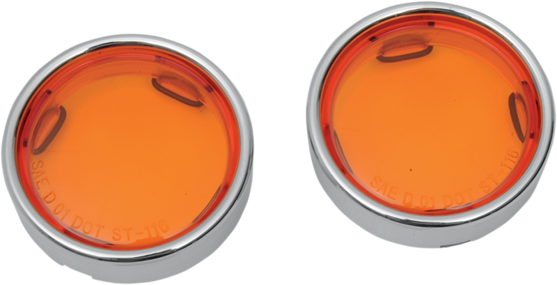 DRAG SPECIALTIES Lens w/Trim Ring - Amber 12-0224-LA - PartsOutlet.com.au