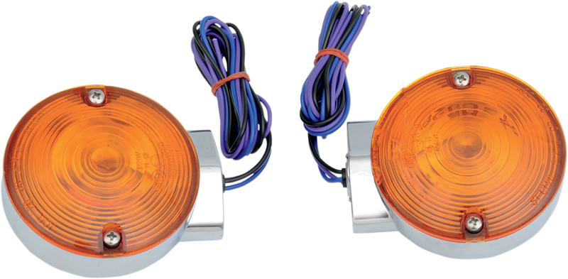 DRAG SPECIALTIES Turn Signal Light Kit - Chrome - Harley-Davidson 1999-2022 - Front FLT L12-6030AF - PartsOutlet.com.au