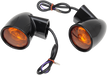 DRAG SPECIALTIES Rear Bullet Turn Signal Lights FLT - Harley-Davidson 1999-2022 - Black 12-0224GBR-2 - PartsOutlet.com.au