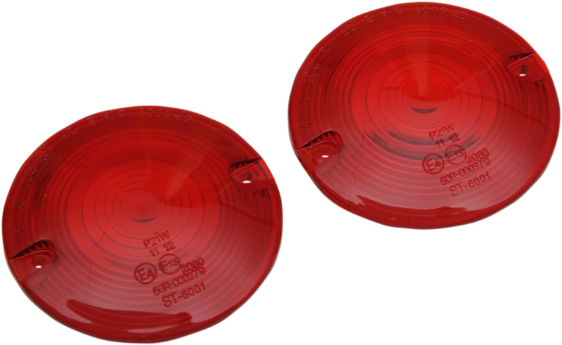 DRAG SPECIALTIES DOT Turn Signal Lens - FLHT - Red - Harley-Davidson 1999-2022 - 12-0203-RL2D - PartsOutlet.com.au