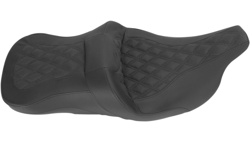 SADDLEMEN Heated Lattice Stitched Road Sofa Seat -Street Glide/Road King '97-'07- 897-06-182HCT - PartsOutlet.com.au