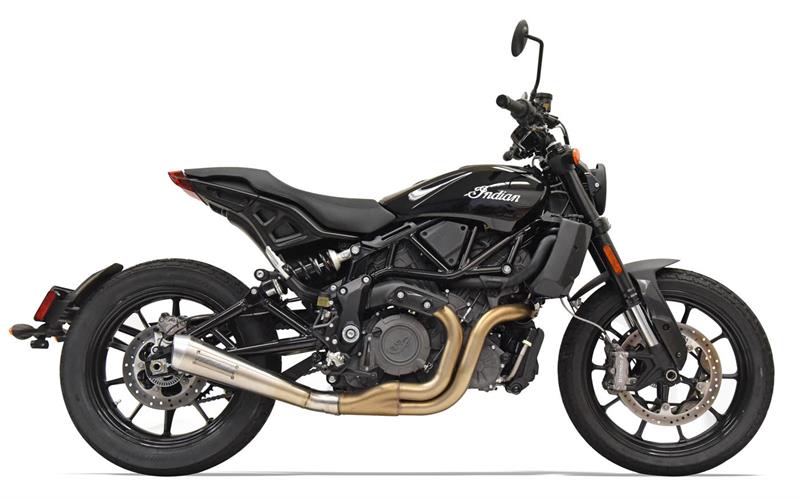 BASSANI XHAUST 4" Low Mount Short Megaphone Muffler System for Indian FTR '19-'20- No CAT - 8F127SS