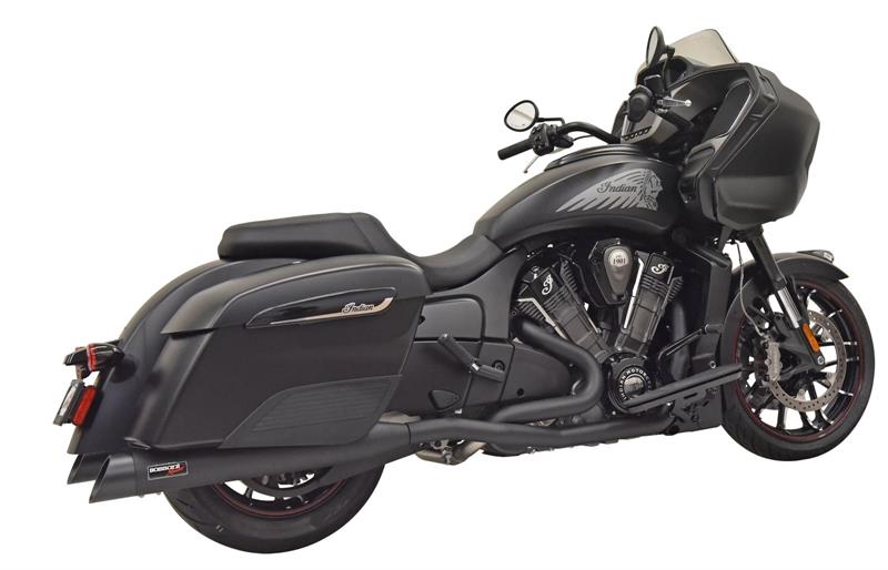 BASSANI XHAUST True Dual Exhaust System - Indian Challenger 2020+ - Black 8H16SB - PartsOutlet.com.au