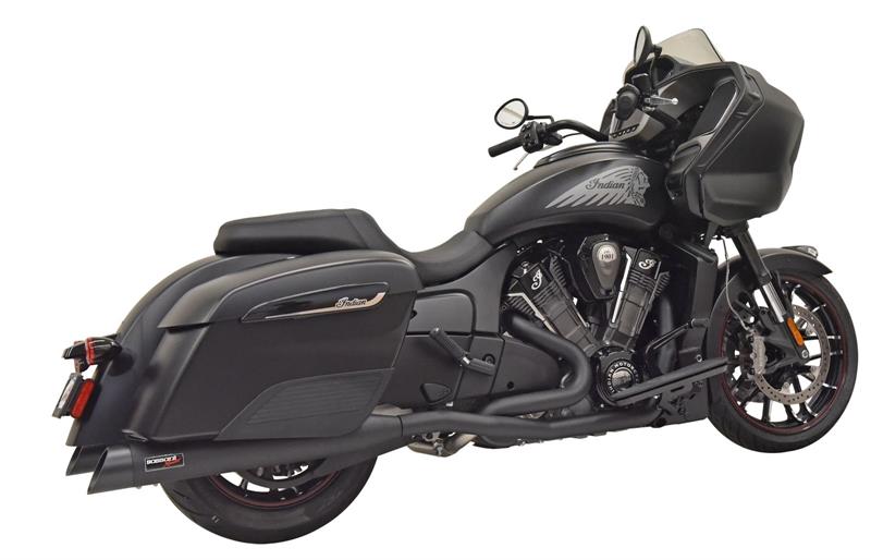 BASSANI XHAUST True Dual Exhaust System - Indian Challenger 2020+ - Black 8H16SB