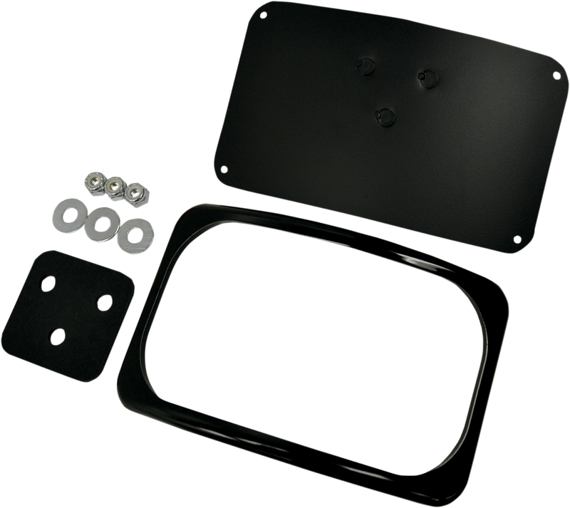 DRAG SPECIALTIES License Plate Mount - 3 Hole - 7" Gloss Black - 2030-0628