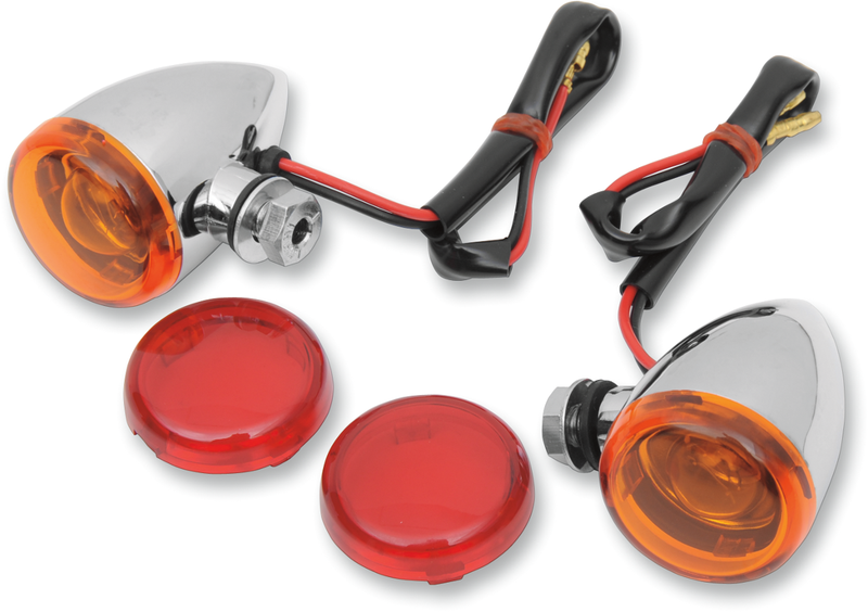DRAG SPECIALTIES Mini-Duece Marker Light Kit - 1-3/8" Amber/Red - 20-6390A/RH