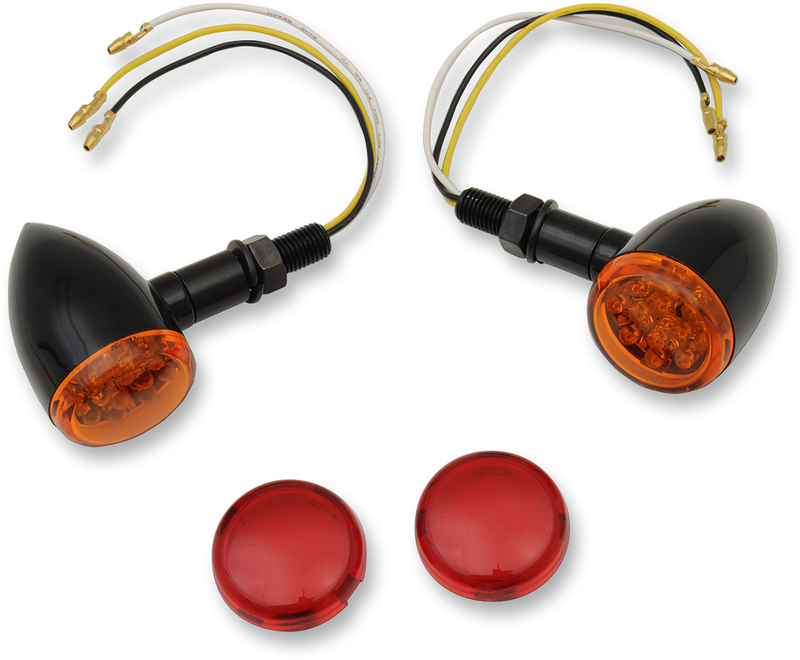 DRAG SPECIALTIES LED Marker Lights - 2-3/8" Black/Amber or Red - 20-6390BA/RIQ