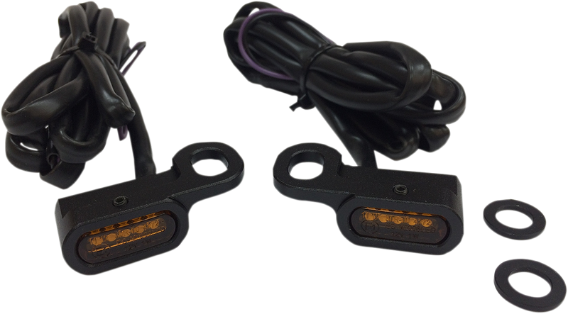 DRAG SPECIALTIES LED Handlebar Marker Lights - Hydraulic Clutch - Black/Amber - FL '09-'17 - L22-0229MBAENU