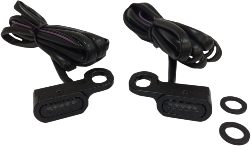 DRAG SPECIALTIES LED Handlebar Marker Lights - Hydraulic Clutch - Harley-Davidson 2009-2017 - Black/Smoke L22-0229MBMENU - PartsOutlet.com.au
