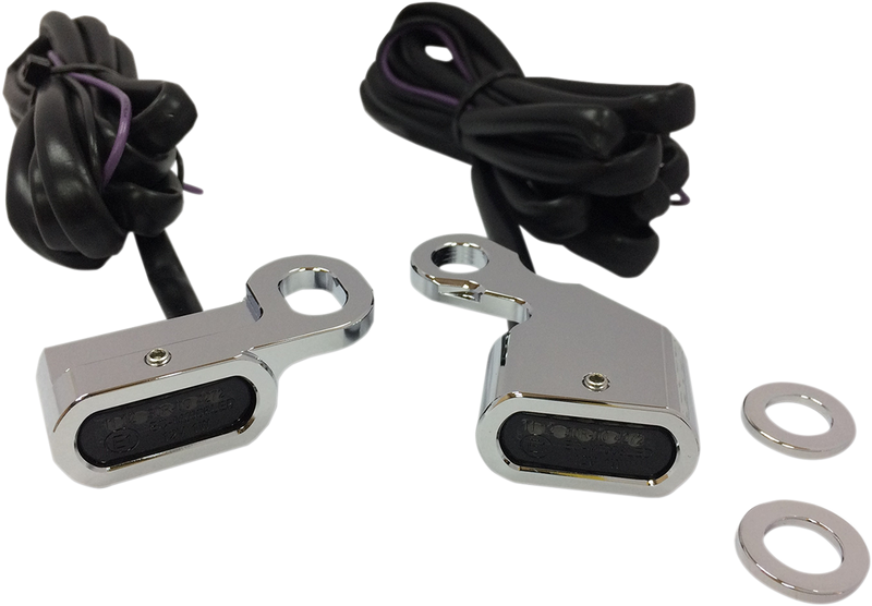 DRAG SPECIALTIES LED Handlebar Marker Lights - Harley-Davidson 1996-2017 - Chrome/Smoke L22-0230CMENU - PartsOutlet.com.au