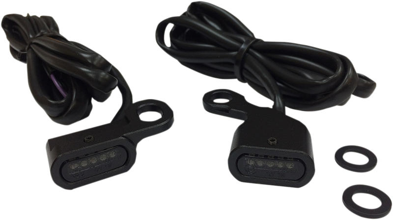DRAG SPECIALTIES LED Handlebar Marker Lights - Harley-Davidson 1996-2017 - Black/Smoke L22-0230MBMENU - PartsOutlet.com.au