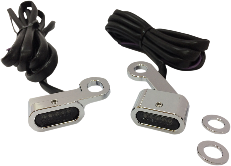 DRAG SPECIALTIES LED Handlebar Marker Lights - Sportster XL - Harley-Davidson 2014-2022 - Chrome/Smoke L22-0231CMENU - PartsOutlet.com.au