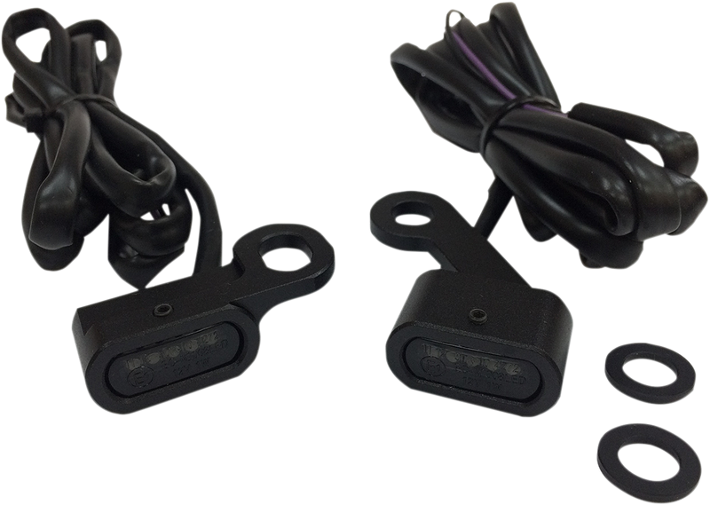 DRAG SPECIALTIES LED Handlebar Marker Lights - Sportster XL - Harley-Davidson 2014-2022 - Black/Smoke L22-0231MBMENU - PartsOutlet.com.au
