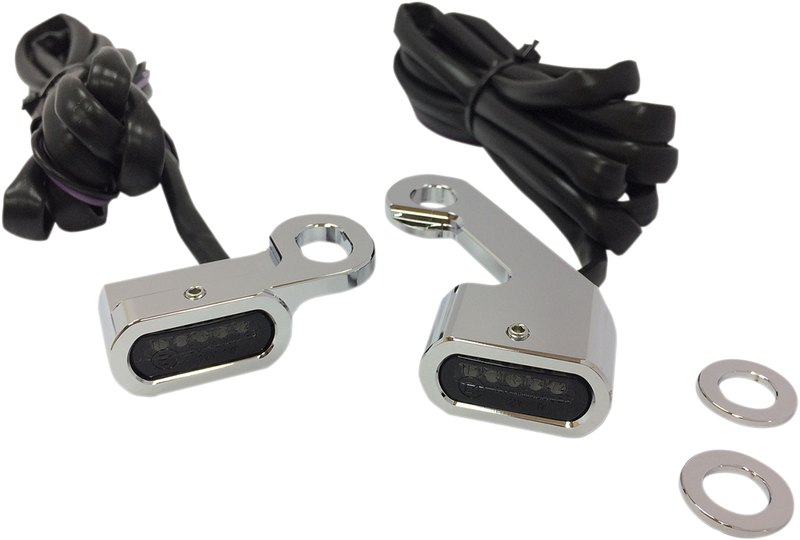 DRAG SPECIALTIES LED Handlebar Marker Lights - Mech. Clutch - Harley-Davidson 2009-2024 - Chrome/Smoke L22-0232CMENU - PartsOutlet.com.au