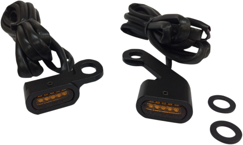 DRAG SPECIALTIES LED Handlebar Marker Lights - Mech. Clutch - Harley-Davidson 2009-2024 - Black/Amber L22-0232MBAENU - PartsOutlet.com.au