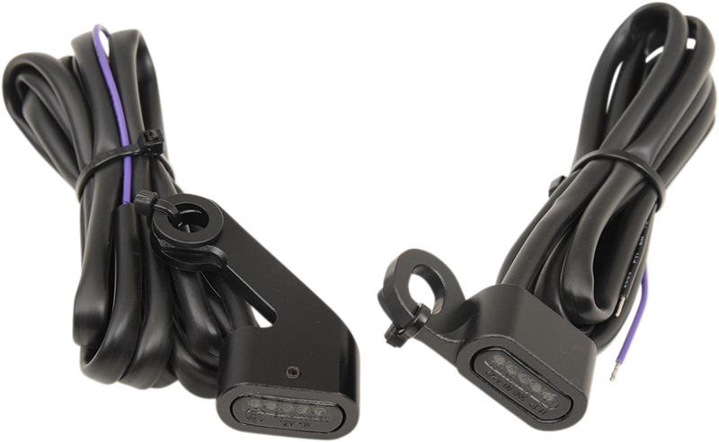 DRAG SPECIALTIES LED Handlebar Marker Lights - Mech. Clutch - Harley-Davidson 2009-2024 - Black/Smoke L22-0232MBMENU - PartsOutlet.com.au
