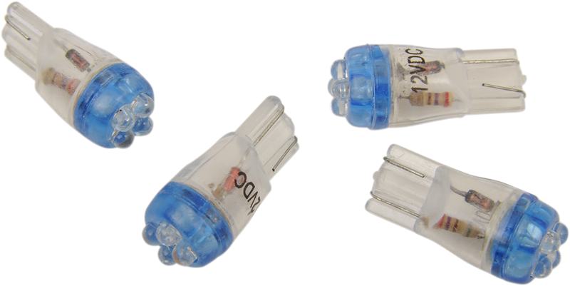 DRAG SPECIALTIES Mini Wedge LED Bulbs - Blue T10-4LEDL-HC - PartsOutlet.com.au