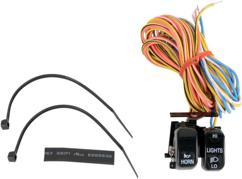 DRAG SPECIALTIES Switch Kit - Dimmer/Horn - Harley-Davidson 1996-2013 - Black H18-0333B-H - PartsOutlet.com.au