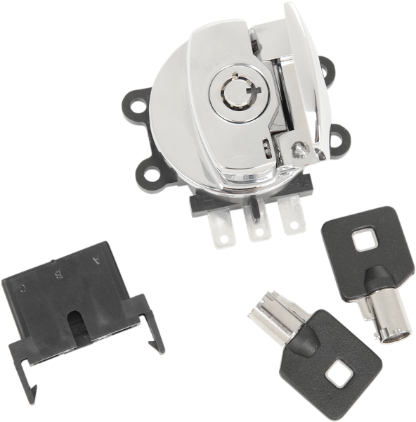 DRAG SPECIALTIES Side Hinge Ignition Switch - Harley-Davidson 1993-2013 - Chrome 21-0209 - PartsOutlet.com.au