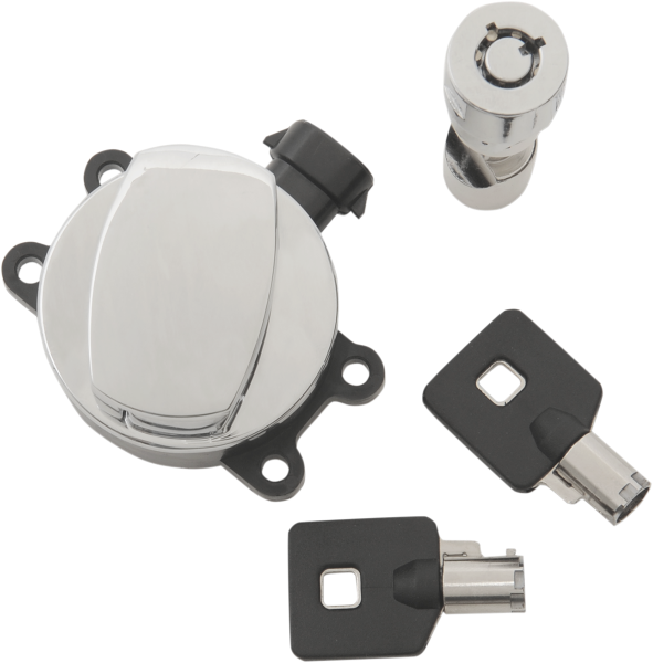 DRAG SPECIALTIES Side Hinge Ignition Switch with Fork Lock - Harley-Davidson 2011-2017 - Chrome E21-0214K - PartsOutlet.com.au