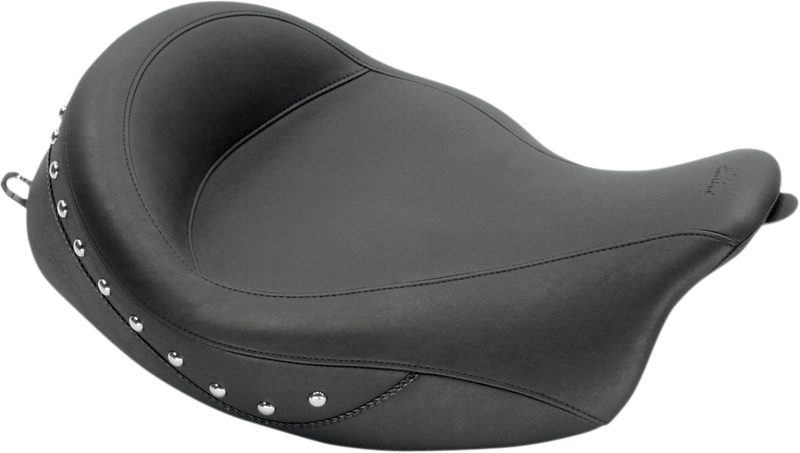 MUSTANG Super Solo Seat - Harley-Davidson FL 2008+ Chrome Studded 76068 - PartsOutlet.com.au