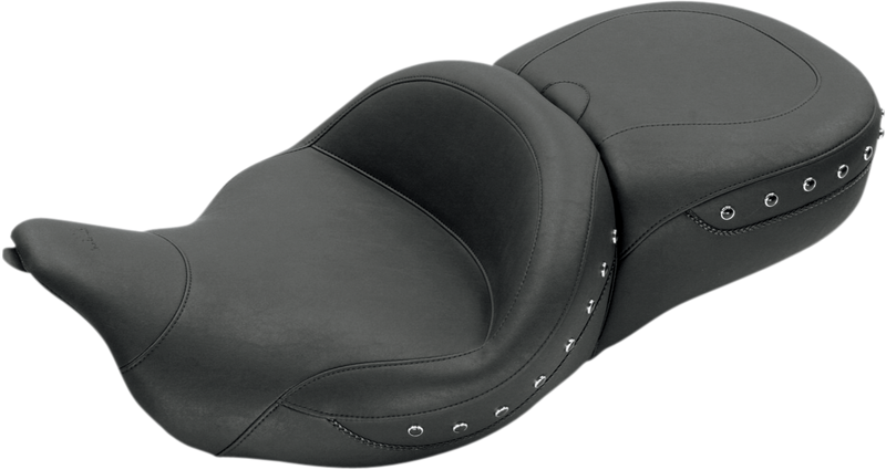 MUSTANG Super Touring Seat - Black Studded - Harley-Davidson FL 2008+ 79547 - PartsOutlet.com.au