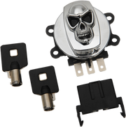 DRAG SPECIALTIES Ignition Switch - Skull - Harley-Davidson 1999-2013 - Chrome 21-0209SKD - PartsOutlet.com.au