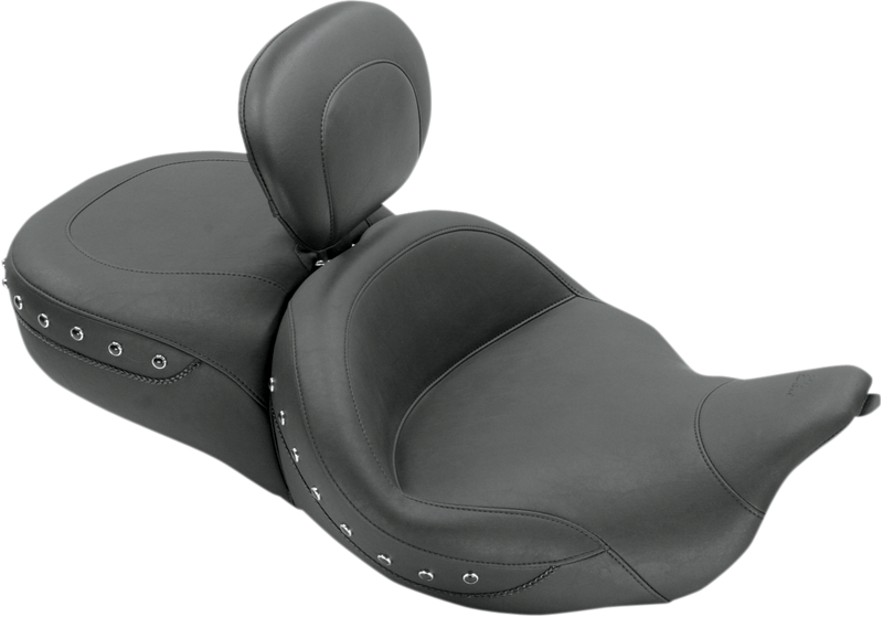 MUSTANG Super Touring Seat - Driver's Backrest - Black Studded - Harley-Davidson 2008+ 79586 - PartsOutlet.com.au