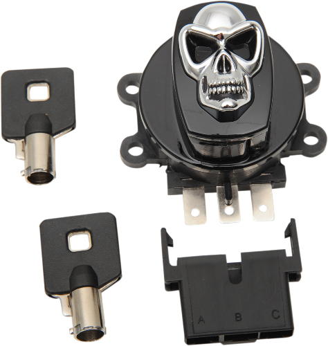 DRAG SPECIALTIES Ignition Switch - Skull - Harley-Davidson 1999-2013 - Black 21-0209GBSKD - PartsOutlet.com.au