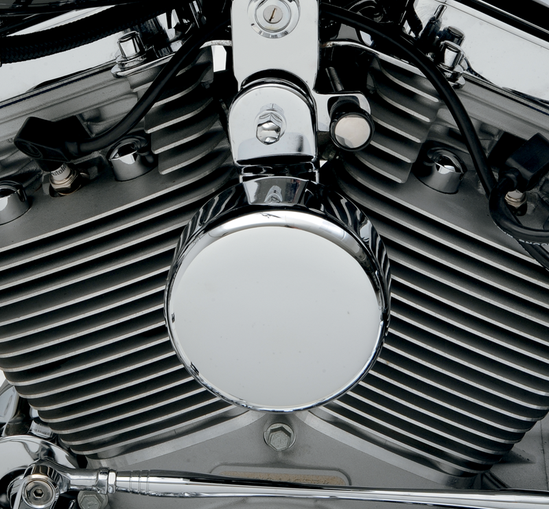 DRAG SPECIALTIES Round Horn Cover - Harley-Davidson 1986-2024 - Chrome 76636 - PartsOutlet.com.au
