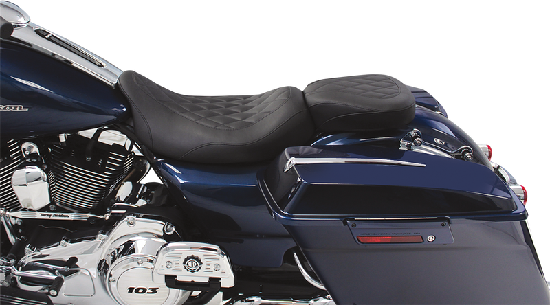 MUSTANG Wide Tripper Rear Seat - Harley-Davidson FL 2008+ - Diamond 76695 - PartsOutlet.com.au