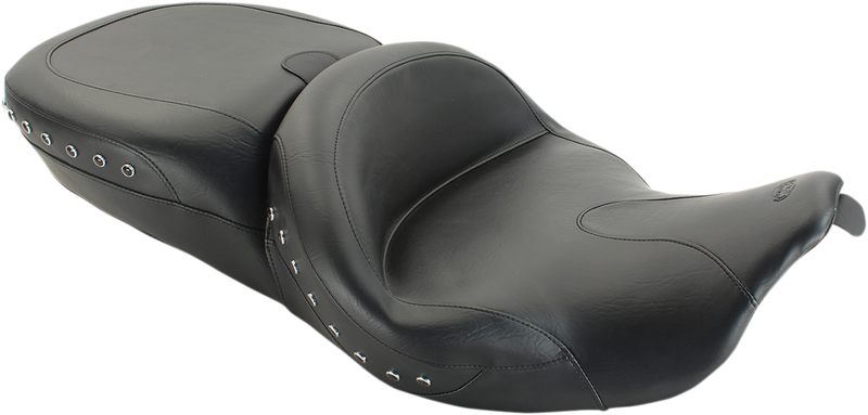 MUSTANG Summit Studded Black Seat - Harley-Davidson FLH 2014-2021 - Backrest Receptacle 76862 - PartsOutlet.com.au