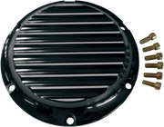 JOKER MACHINE Derby Cover - Black/Silver - Finned - '04-'22 XL - 10-690B - PartsOutlet.com.au