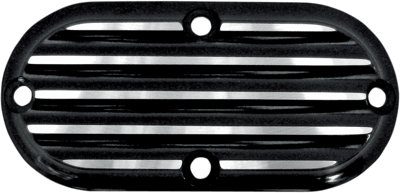 JOKER MACHINE Inspection Cover - Black/Silver - Finned - Harley-Davidson 1999-2006 - 06-95TC - PartsOutlet.com.au